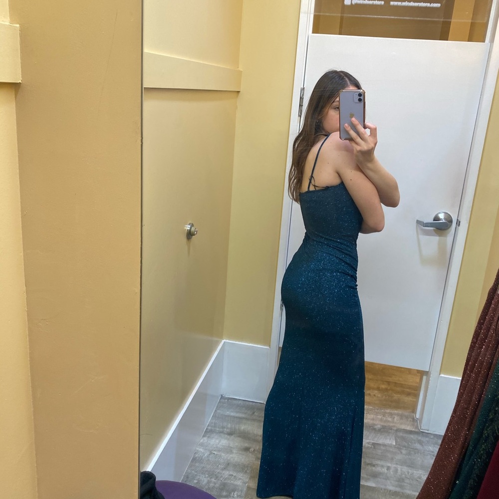 Windsor Teal Backless Gown